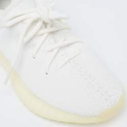 Pre Owned حذاء رياضي ييزي x أديداس بوست 350 V2 تريبل  قماش تريكو أبيض مقاس 37 1/3