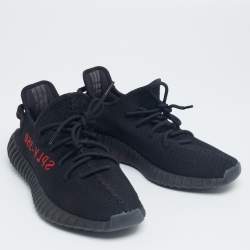 Pre Owned حذاء رياضي اديداس X ييزي بوست 350 قماش تريكو  أحمر / أسود مقاس 44