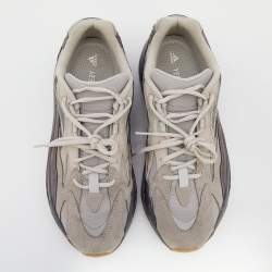 Pre Owned Yeezy x Adidas Grey Leather And Suede Boost 700V2 Geode Sneakers Size 46 2/3