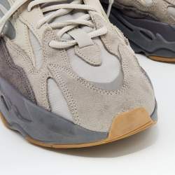 Pre Owned Yeezy x Adidas Grey Leather And Suede Boost 700V2 Geode Sneakers Size 46 2/3