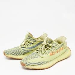 Yeezy x Adidas Yellow Knit Fabric Boost 350 V2 Semi Frozen Yellow Sneakers Size 42