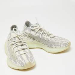 Pre Owned Yeezy x Adidas Grey/White Knit Fabric Boost 380 Alien Sneakers Size 42