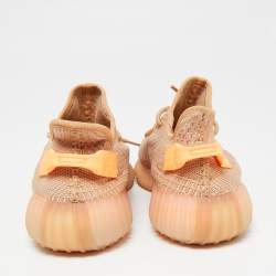 Pre Owned Yeezy x Adidas Orange Mesh And Fabric 350 V2 Mono Clay Sneakers Size 44