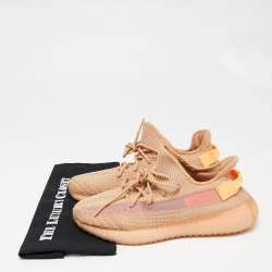Pre Owned Yeezy x Adidas Orange Mesh And Fabric 350 V2 Mono Clay Sneakers Size 44