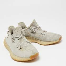 Pre Owned حذاء رياضي ييزي x أديداس بوست 350 V2 سيسام قماش تريكو رصاصي مقاس 40 2/3 