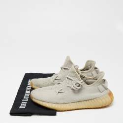 Pre Owned حذاء رياضي ييزي x أديداس بوست 350 V2 سيسام قماش تريكو رصاصي مقاس 40 2/3 