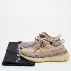 Pre Owned Yeezy x Adidas Multicolor Knit Fabric Boost 350 V2 Ash Pearl Sneakers Size 38 2/3