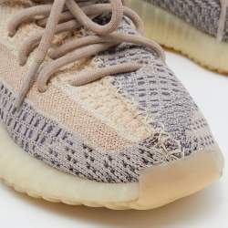 Pre Owned Yeezy x Adidas Multicolor Knit Fabric Boost 350 V2 Ash Pearl Sneakers Size 38 2/3