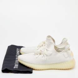 Pre Owned حذاء رياضي ييزي x أديداس بوست 350 ڨي2 تريبل وايت قماش تريكو أبيض مقاس 42