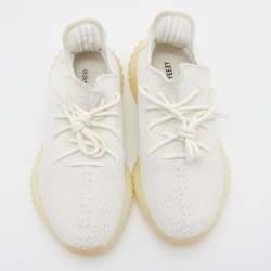 Pre Owned حذاء رياضي ييزي x أديداس بوست 350 ڨي2 تريبل وايت قماش تريكو أبيض مقاس 42