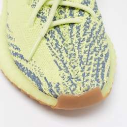 Pre Owned حذاء رياضي ييزي x أديداس بوست 350 في 2 سيمي فروزين قماش تريكو أصفر نيون عنق منخفض مقاس 39 1/3