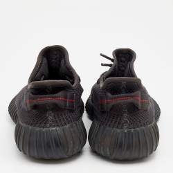 Pre Owned Yeezy x Adidas Black Knit Fabric Boost 350 V2 Static Sneakers Size 38 2/3