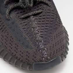 Pre Owned Yeezy x Adidas Black Knit Fabric Boost 350 V2 Static Sneakers Size 38 2/3