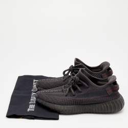 Pre Owned Yeezy x Adidas Black Knit Fabric Boost 350 V2 Static Sneakers Size 38 2/3