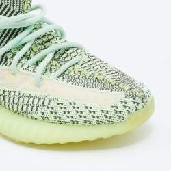 Pre Owned Yeezy x Adidas Green Knit Fabric Boost 350 V2 Yeeree Low Top Sneakers Size 39 1/3