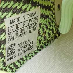 Pre Owned Yeezy x Adidas Green Knit Fabric Boost 350 V2 Yeeree Low Top Sneakers Size 39 1/3
