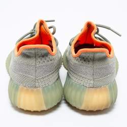 Pre Owned Adidas x Yeezy Grey Fabric Boost 350 V2 Desert Sage Sneakers Size 42.5