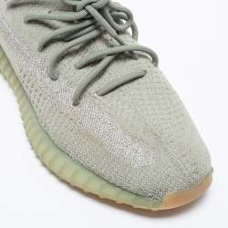 Pre Owned Adidas x Yeezy Grey Fabric Boost 350 V2 Desert Sage Sneakers Size 42.5