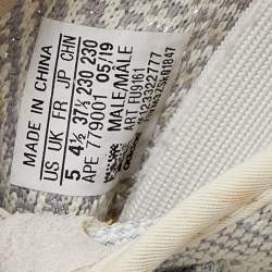 مملوكة مسبقًا Yeezy x Adidas White/Grey Knit Fabric Boost 350 V2 Sneakers Size 37 1/3