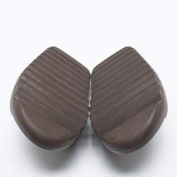 Pre Owned Yeezy x Adidas Brown Rubber Onyx Slides Size 43