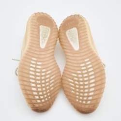 مملوكة مسبقًا Yeezy x Adidas Beige/Grey Knit Fabric Boost 350 V2 Linen Sneakers Size 44