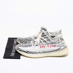 مملوكة مسبقًا حذاء رياضي ييزي x أديداس بوست 350 ڨي2 زيبرا قماش تريكو أبيض/أسود مقاس 46 