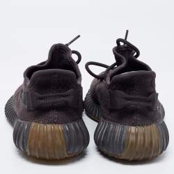 Pre Owned Yeezy x Adidas Dark Grey Knit Fabric Boost 350 V2 Cinder Sneakers Size 42.5