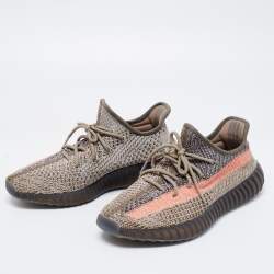 مملوكة مسبقًا حذاء رياضي ييزي x أديداس بوست 350 ڨي2 اش ستون قماش تريكو متعدد الألوان بعنق منخفض مقا س 43 1/3 