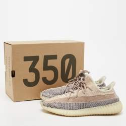 Pre Owned Yeezy x adidas Multicolor Knit Fabric Boost 350 V2 Ash Pearl Sneakers Size 45 2/3