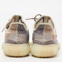 Pre Owned Yeezy x adidas Multicolor Knit Fabric Boost 350 V2 Ash Pearl Sneakers Size 45 2/3