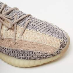 Pre Owned Yeezy x adidas Multicolor Knit Fabric Boost 350 V2 Ash Pearl Sneakers Size 45 2/3