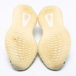 مملوكة مسبقًا Yeezy x adidas White/Black Knit Fabric Boost 350 V2 Zebra Sneakers Size 37 1/3