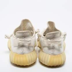 Pre Owned حذاء رياضي ييزي x أديداس قماش تريكو أبيض بوست 350 V2 كريمي بعنق منخفض مقاس 38 2/3 