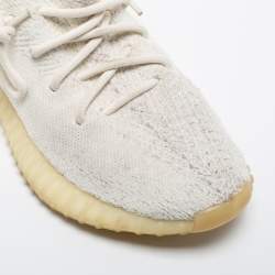 Pre Owned حذاء رياضي ييزي x أديداس قماش تريكو أبيض بوست 350 V2 كريمي بعنق منخفض مقاس 38 2/3 