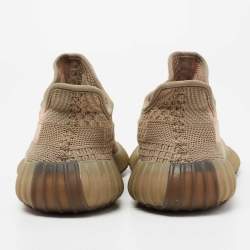 مملوكة مسبقًا Yeezy x Adidas Light Brown Knit Fabric Boost 350 V2 Sand Taupe Sneakers Size 37 1/3