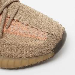 مملوكة مسبقًا Yeezy x Adidas Light Brown Knit Fabric Boost 350 V2 Sand Taupe Sneakers Size 37 1/3