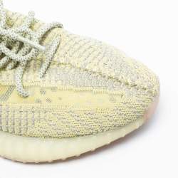 Pre Owned Yeezy x adidas Lime Yellow Knit Fabric Boost 350 V2 Antlia Low-Top Sneakers Size 42 2/3