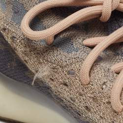 Pre Owned Yeezy x adidas Grey/Beige Knit Fabric Boost 380 Mist Low-Top Sneakers Size 43 1/3