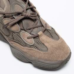 Yeezy x Adidas Brown/Olive Green Mesh and Suede 500 Clay Sneakers Size 47 1/3