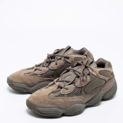 Yeezy x Adidas Brown/Olive Green Mesh and Suede 500 Clay Sneakers Size 47 1/3