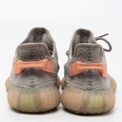 Pre Owned Yeezy x Adidas Grey Knit Fabric Boost 350 V2 True Form Sneakers Size 46