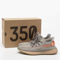 Pre Owned Yeezy x Adidas Grey Knit Fabric Boost 350 V2 True Form Sneakers Size 46