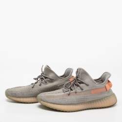 Pre Owned Yeezy x Adidas Grey Knit Fabric Boost 350 V2 True Form Sneakers Size 46