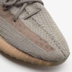 Pre Owned Yeezy x Adidas Grey Knit Fabric Boost 350 V2 True Form Sneakers Size 46
