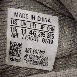 Pre Owned Yeezy x Adidas Grey Knit Fabric Boost 350 V2 True Form Sneakers Size 46