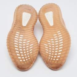 Pre Owned Yeezy x Adidas Orange Knit Fabric Boost 350 V2 Clay Sneakers Size 46