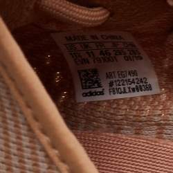 Pre Owned Yeezy x Adidas Orange Knit Fabric Boost 350 V2 Clay Sneakers Size 46