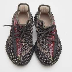 Pre Owned حذاء رياضي ييزي x أديداس بوست 350 V2 يشيل تريكو أسود عنق منخفض مقاس 2/3 38 