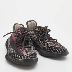 Pre Owned حذاء رياضي ييزي x أديداس بوست 350 V2 يشيل تريكو أسود عنق منخفض مقاس 2/3 38 