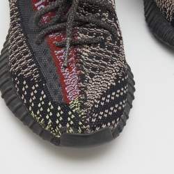 Pre Owned حذاء رياضي ييزي x أديداس بوست 350 V2 يشيل تريكو أسود عنق منخفض مقاس 2/3 38 